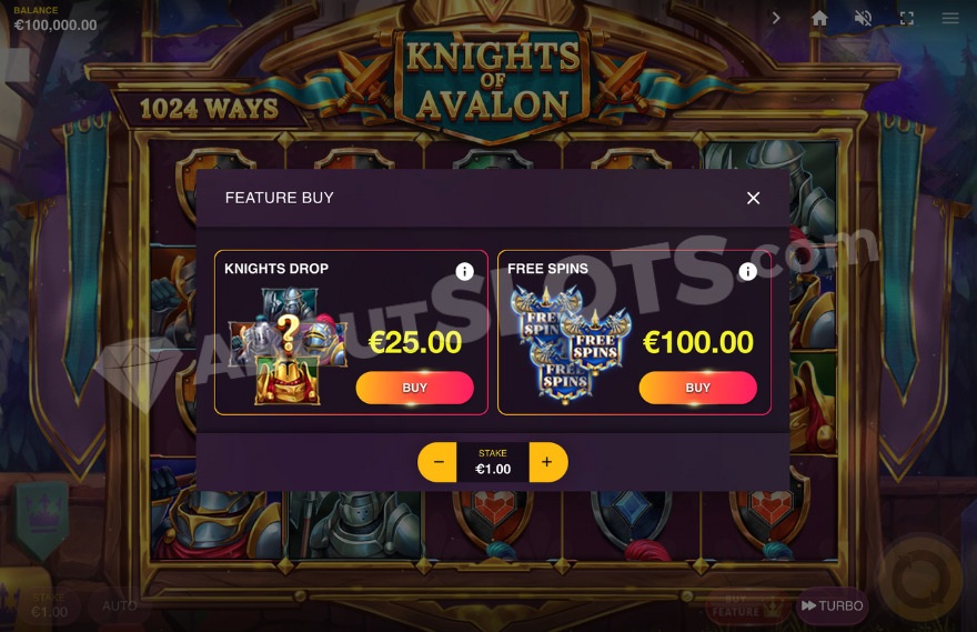 slot Knights of Avalon - Acquisto bonus