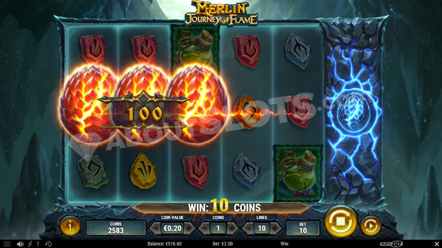 recensione slot Merlin Journey of Flame