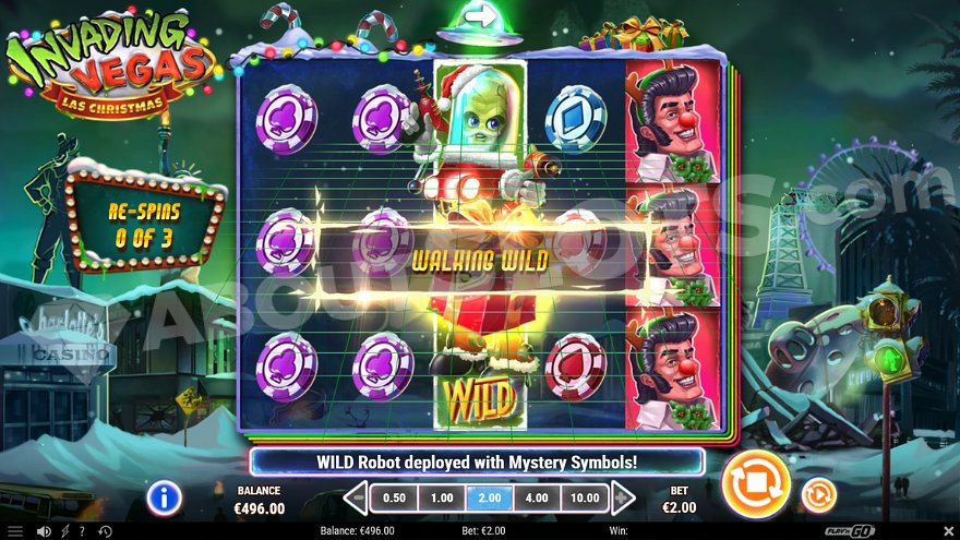 slot Invading Vegas Las Christmas - Funzione Walking Wild