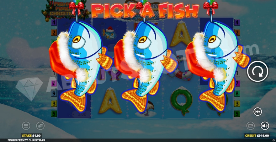 slot Fishin' Frenzy Christmas - Funzione Scegli un pesce