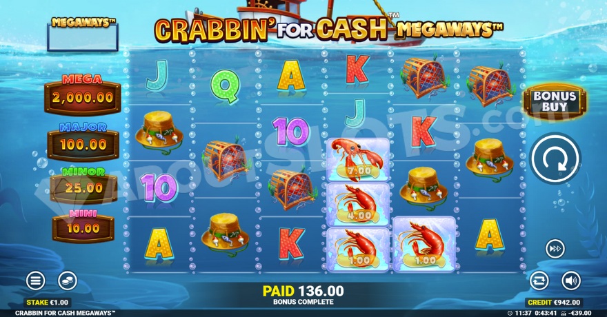 recensione slot Crabbin' For Cash Megaways
