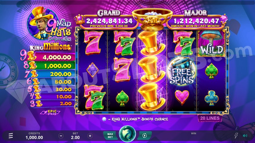 A casino slot with 5 reels. 
