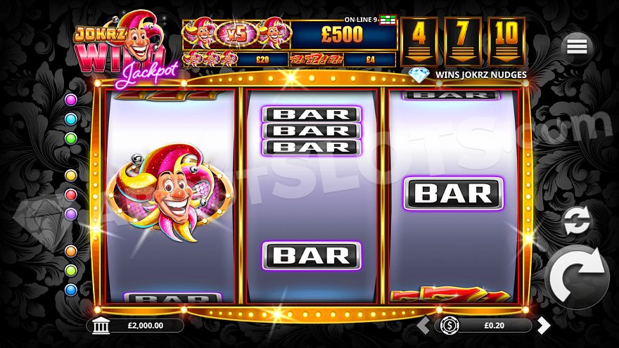 A casino slot with three reels. 