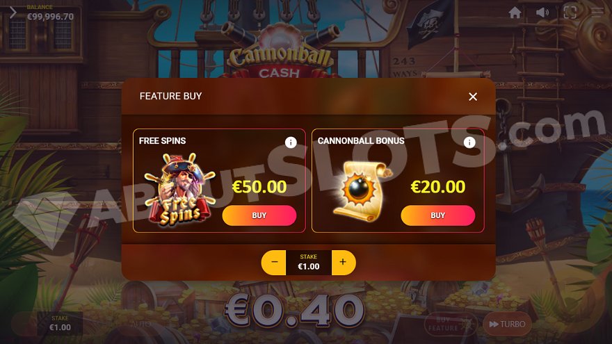 slot Cannonball Cash - Acquista funzione
